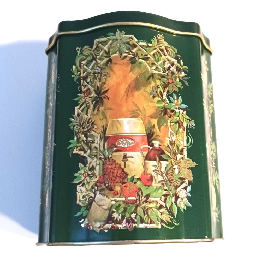 Vintage Avon Christmas Tin 1981 Holiday Canister Made in England